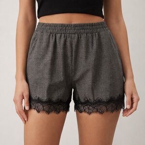 Revolve Gold Hawk Capsule Closet Lace Trim Wool Blend Shorts Size Medium NWT